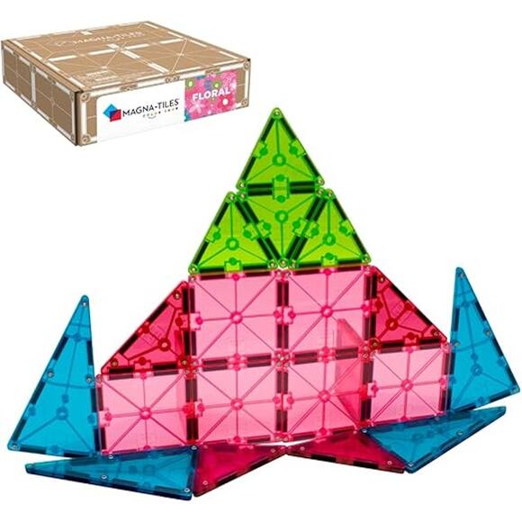 NEW MAGNA-TILES Color Shop Floral 20-Piece Magnetic Construction Set - Picture 1 of 6